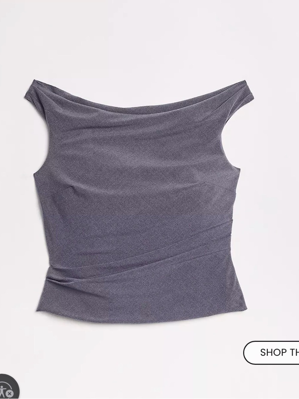 LOFT Off-Shoulder Knit Camisole in Heather Gray